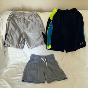 EUC 2 Pairs of Boy’s Basketball Shorts (and 1 pair of gray cotton shorts)